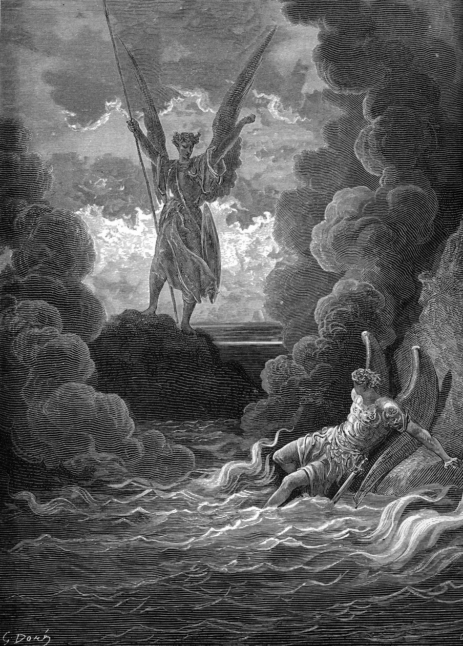Paradise Lost: Satã e Belzebu. de Gustave Dore