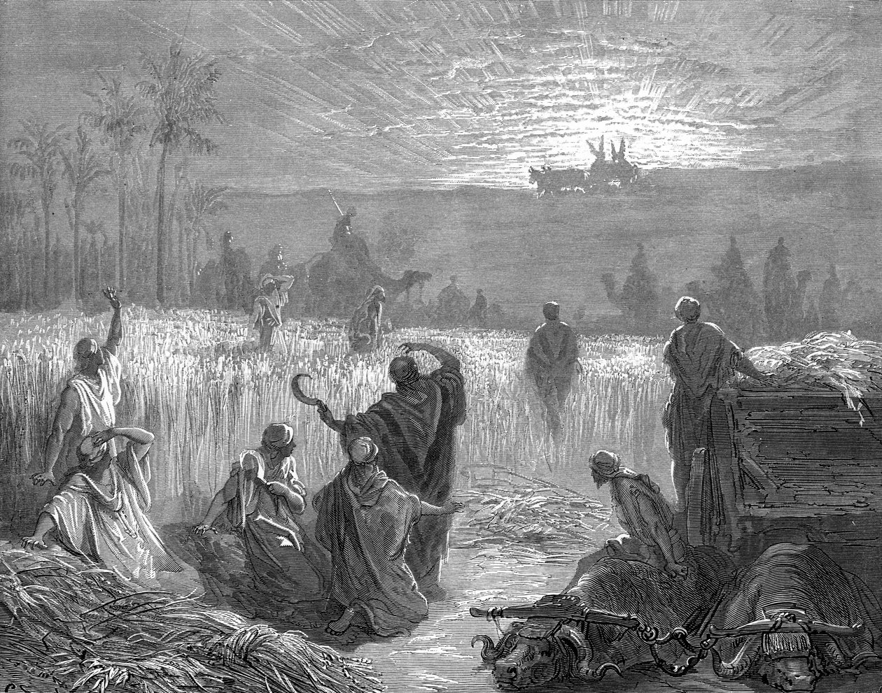 Retorno da Arca para Beth Shemesh, por Doré. - Bíblia de Gustave Dore