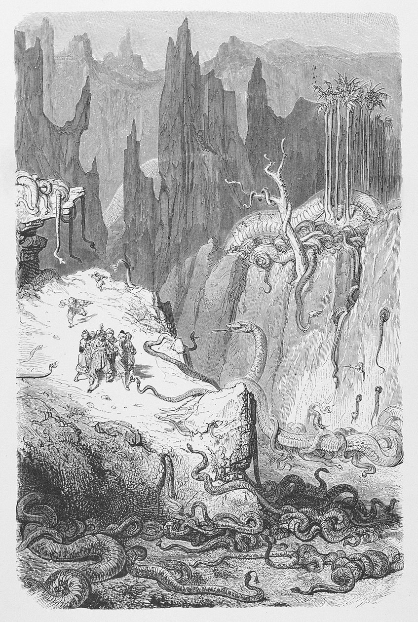 Sinbad Entre as Serpentes, c.1868 de Gustave Dore
