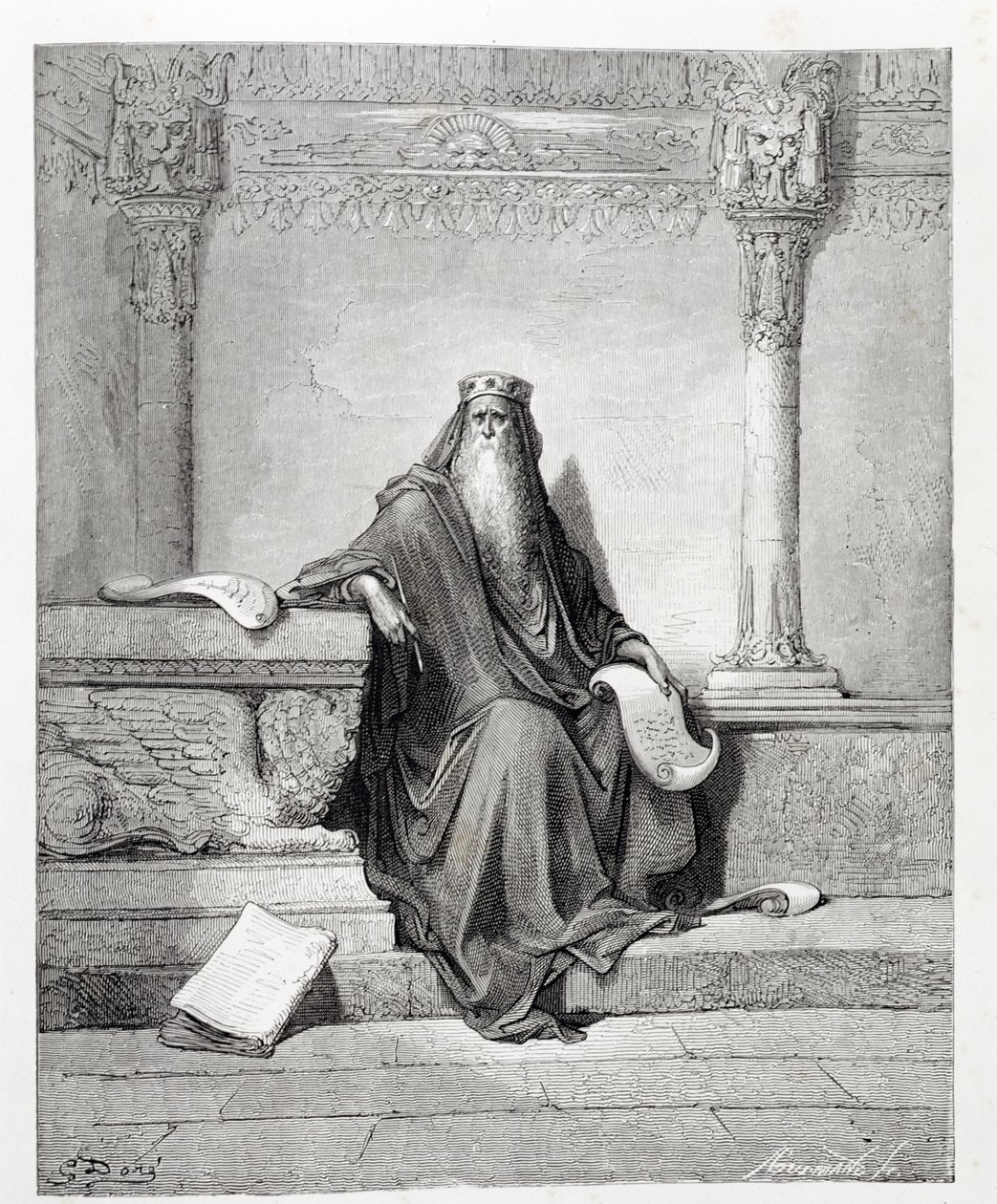 Salomão, gravado por Adolphe Gusmand (1821-1905) c.1868 de Gustave Dore