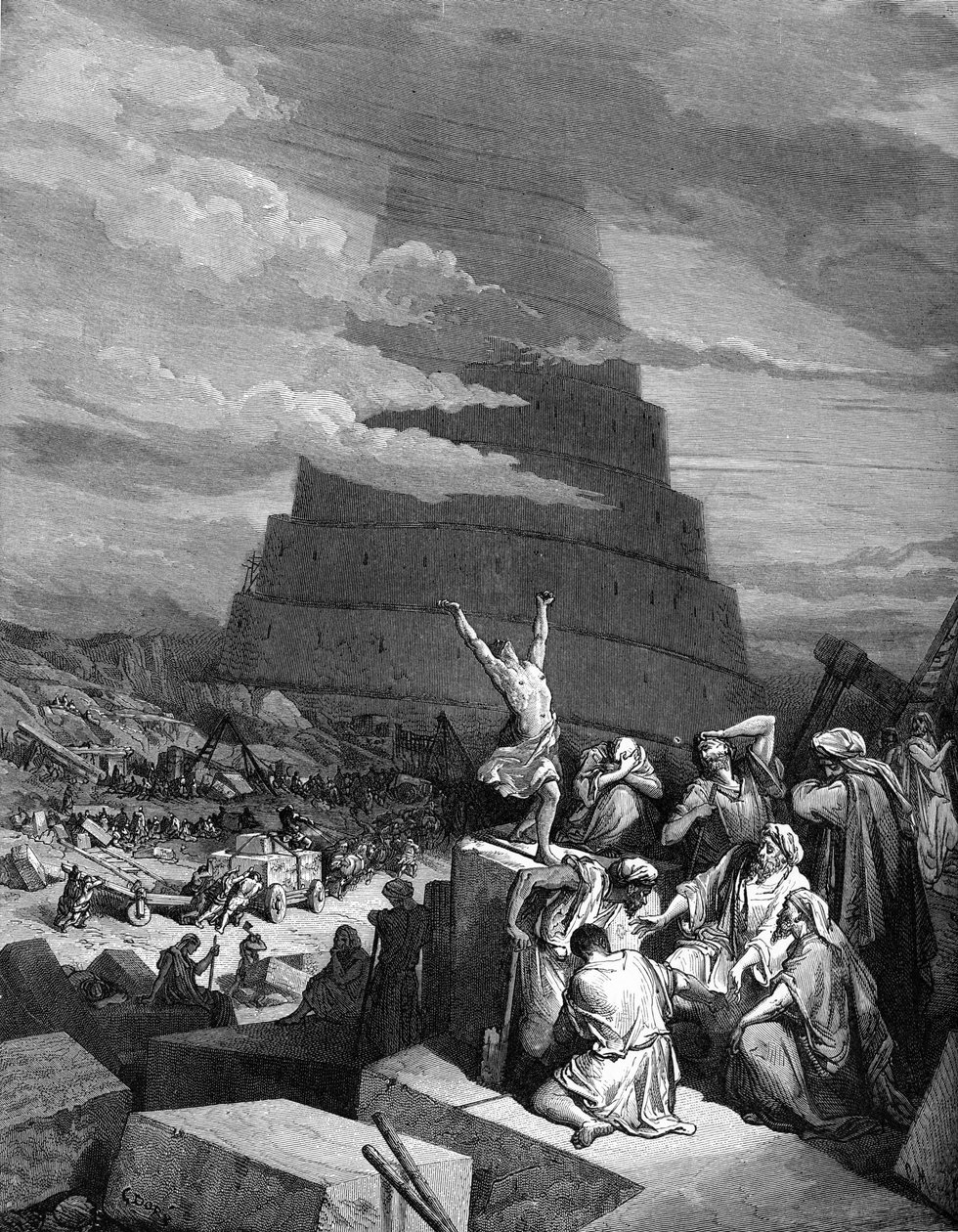 A Confusão de Línguas (Torre de Babel). - Bíblia de Gustave Dore