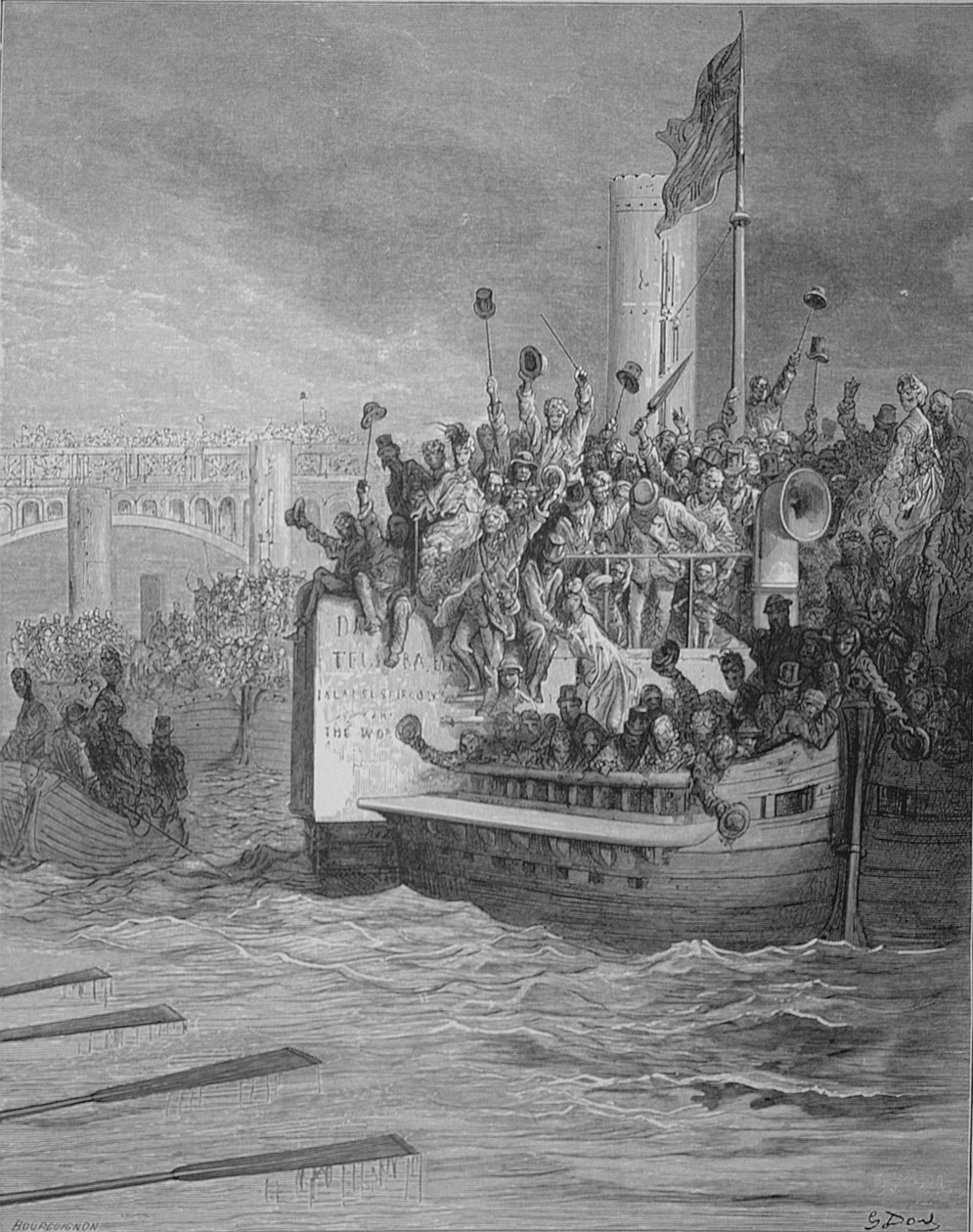 The Race, de &39;London, a Pilgrimage&39;, escrito por William Blanchard Jerrold (1826-84), gravado por Bourguignon, pub. 1872 de Gustave Dore