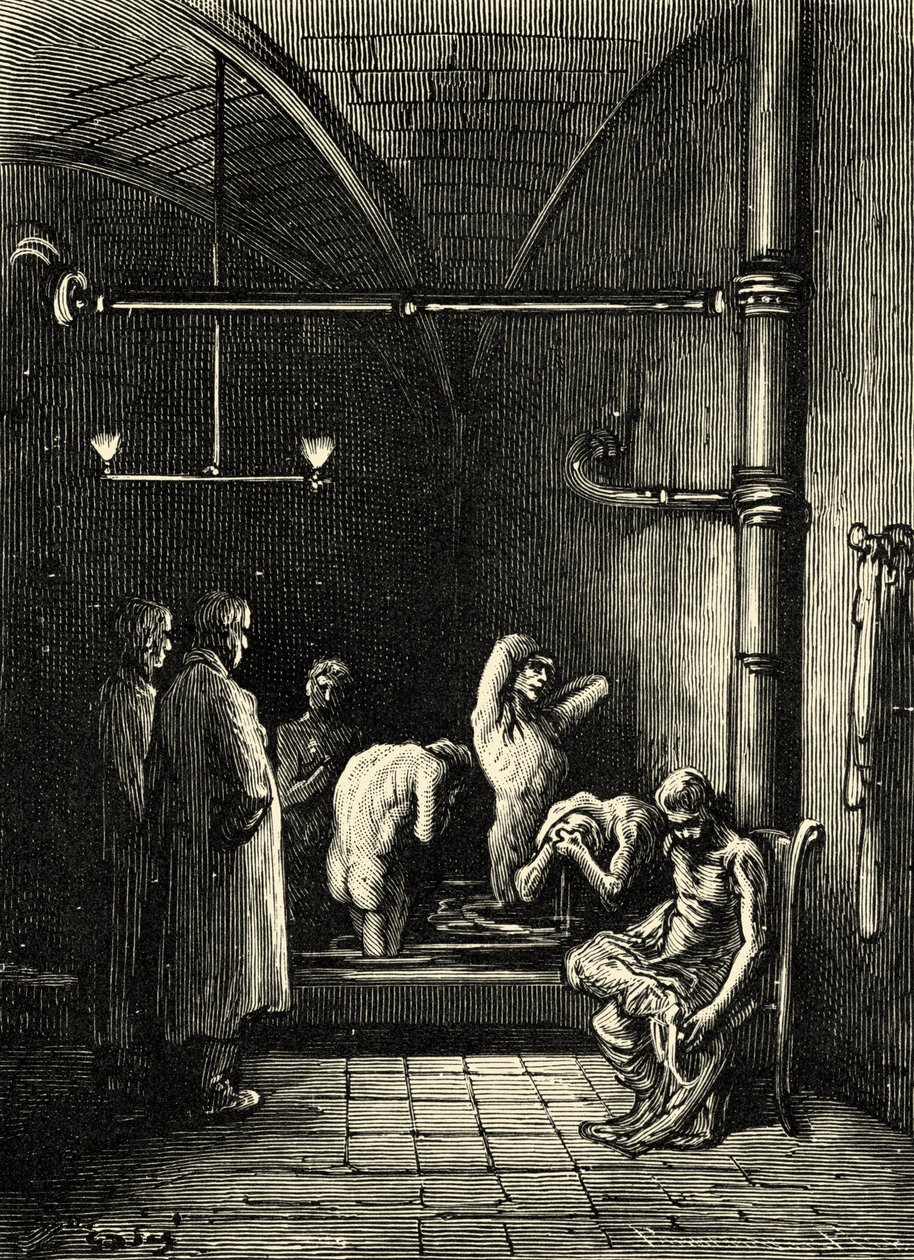 Os comerciantes de pano em casa, Coulston Street, Whitechapel de Gustave Dore