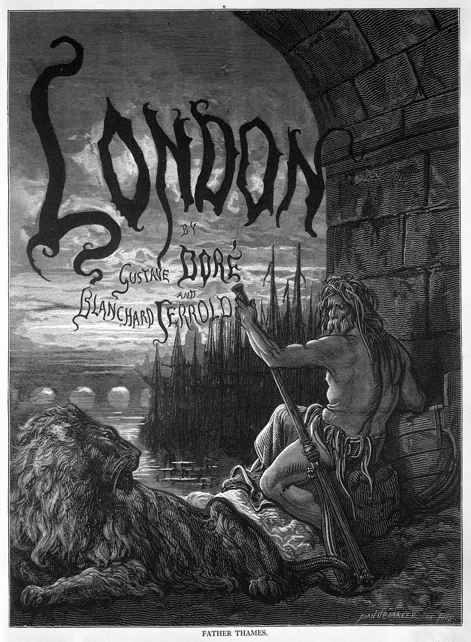 Titlepage to &39;London&39;, de Gustave Dore e Blanchard Jerrold, gravado por Stephane Pannemaker, 1872 de Gustave Dore