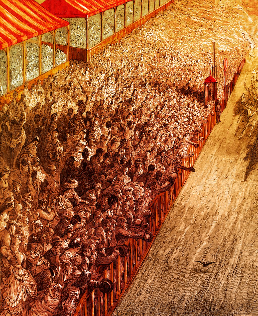 Gravura de final de Derby vitoriana por Gustave Doré de Gustave Dore