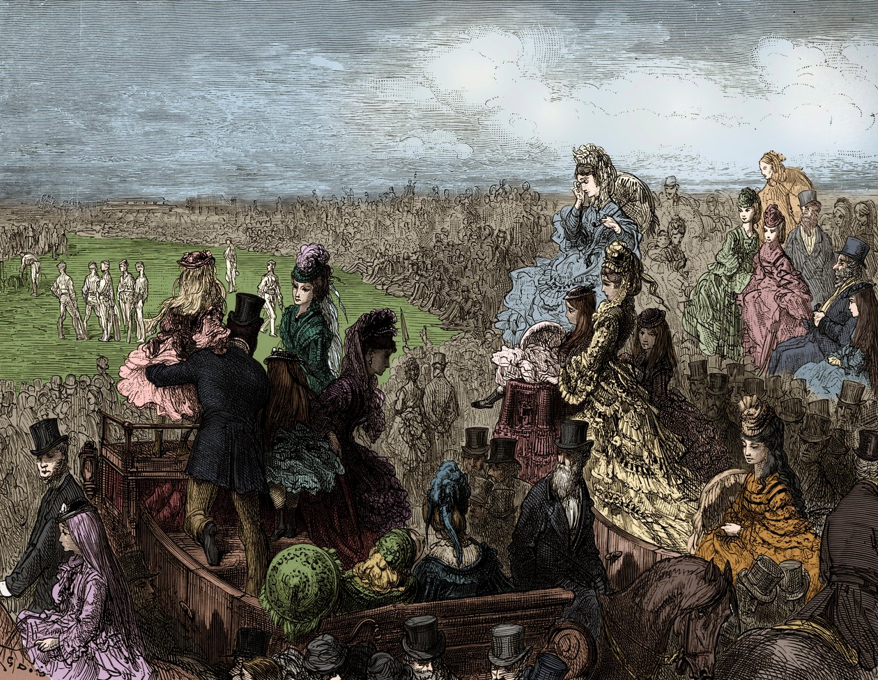 Londres vitoriana - senhores críquete moído por Doré de Gustave Dore
