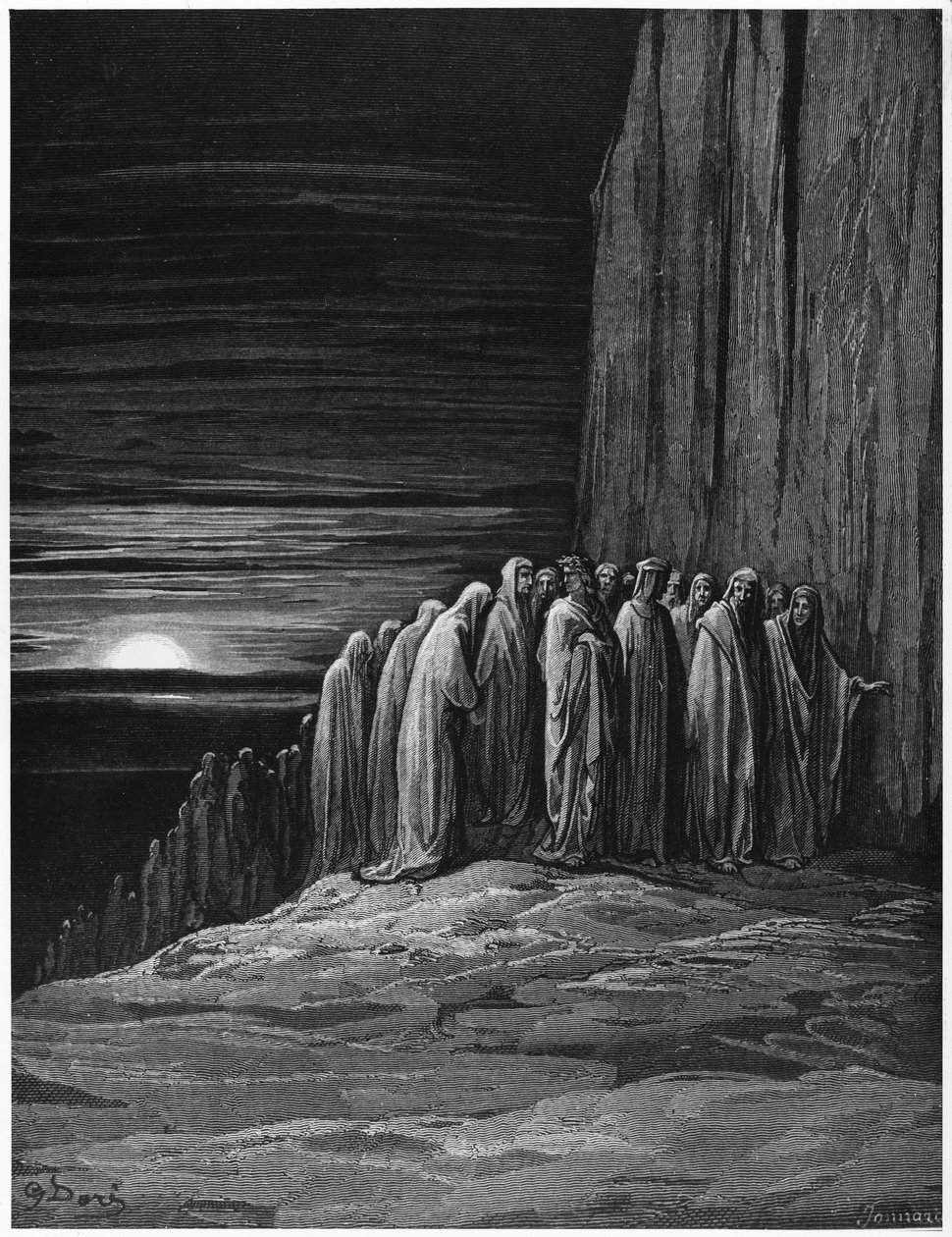 Virgílio (70-19 aC) e Dante, ilustração da "Divina Comédia" (Inferno) de Dante Alighieri (1265-1321) Paris, publicada em 1885 de Gustave Dore
