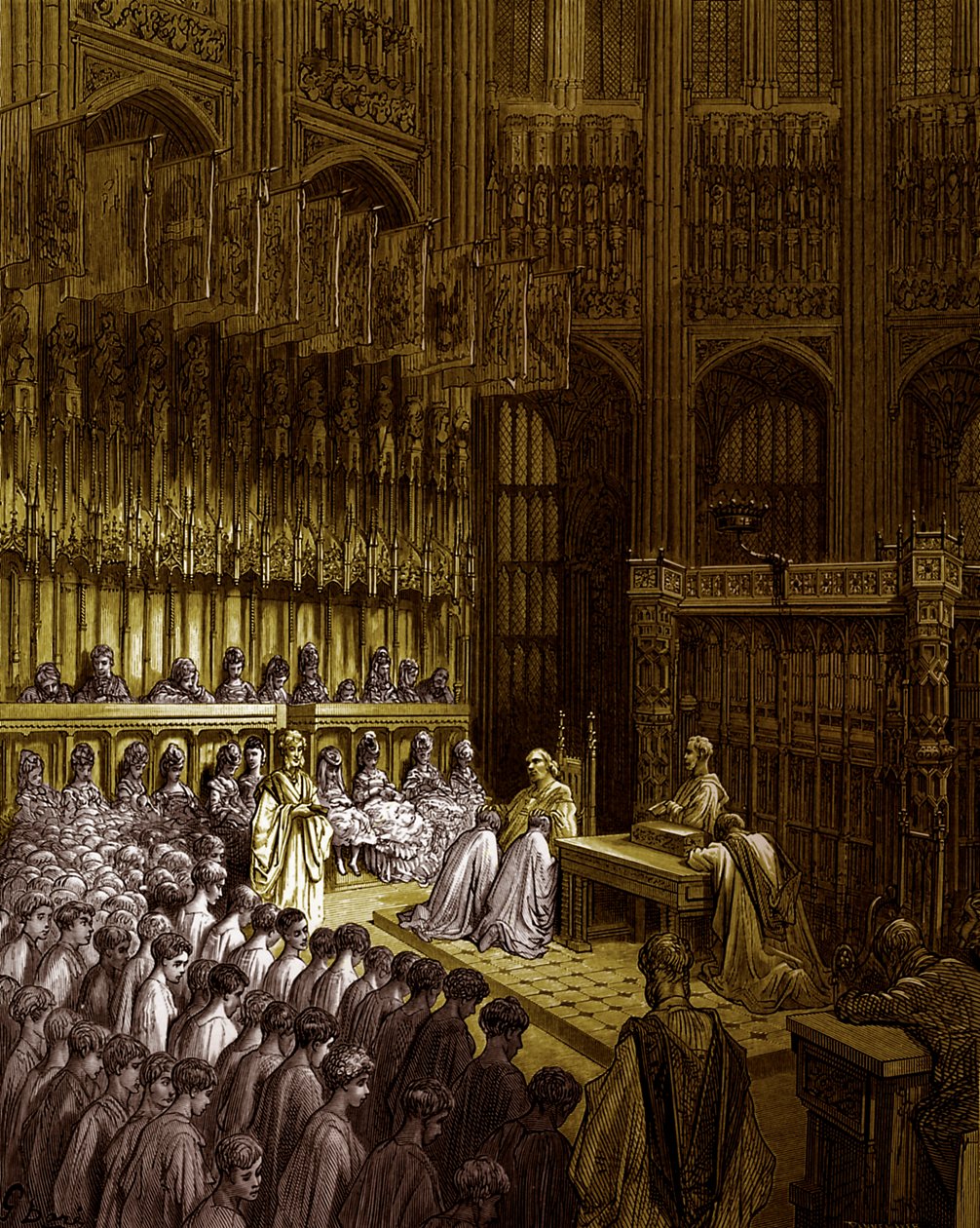 Abadia de Westminster - Confirmação dos Meninos de Westminster por Doré de Gustave Dore