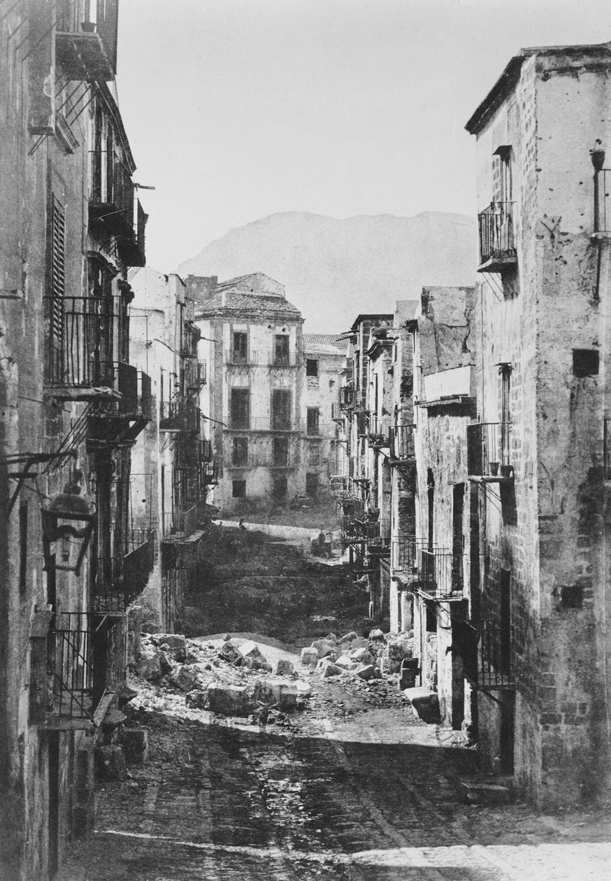 Destruição do bairro de Castres, Palermo, 1860 de Gustave Le Gray