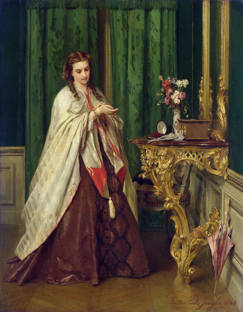 Mulher em seu banheiro, 1862 de Gustave Léonard de Jonghe