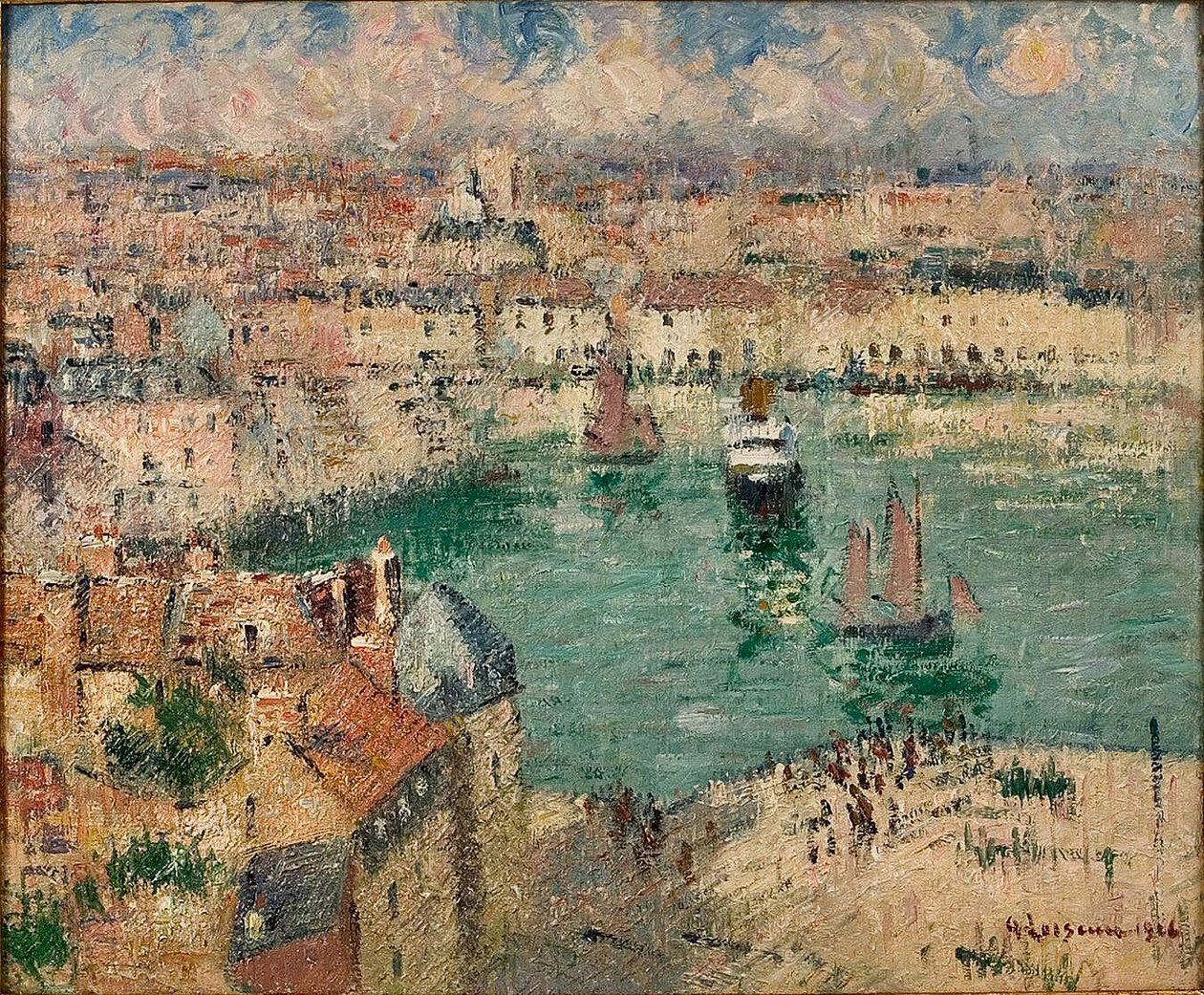O porto de Dieppen de Gustave Loiseau