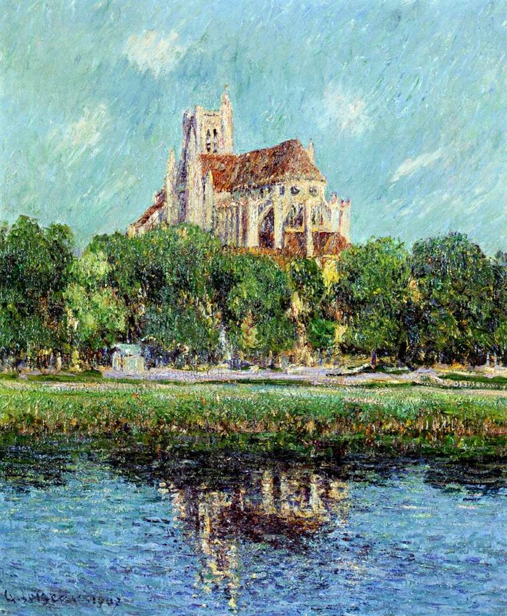 A catedral em Auxerre, 1907 de Gustave Loiseau