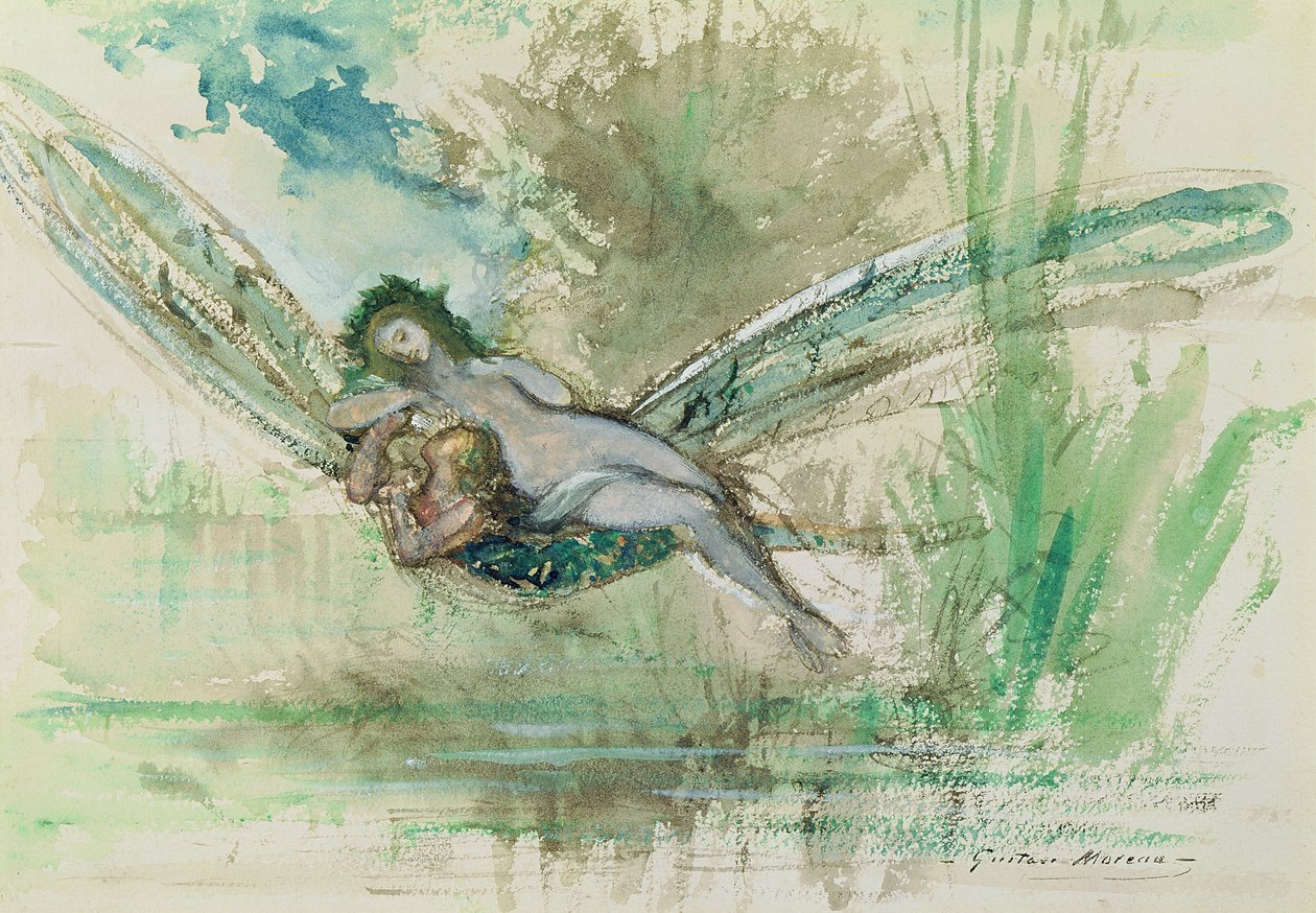 Libélula, c.1884 de Gustave Moreau