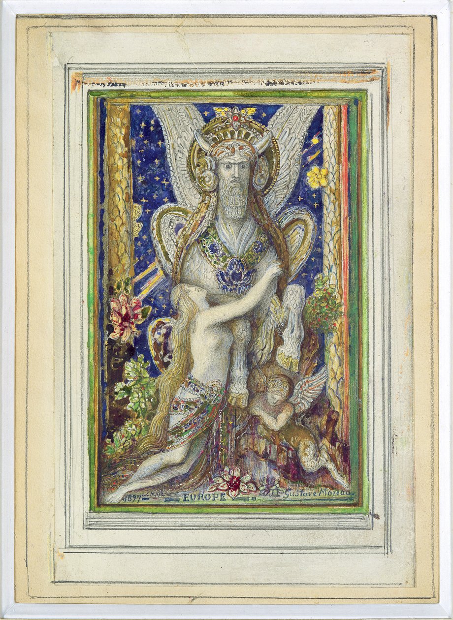 Europa, 1897 (lápis e papel higiênico) de Gustave Moreau