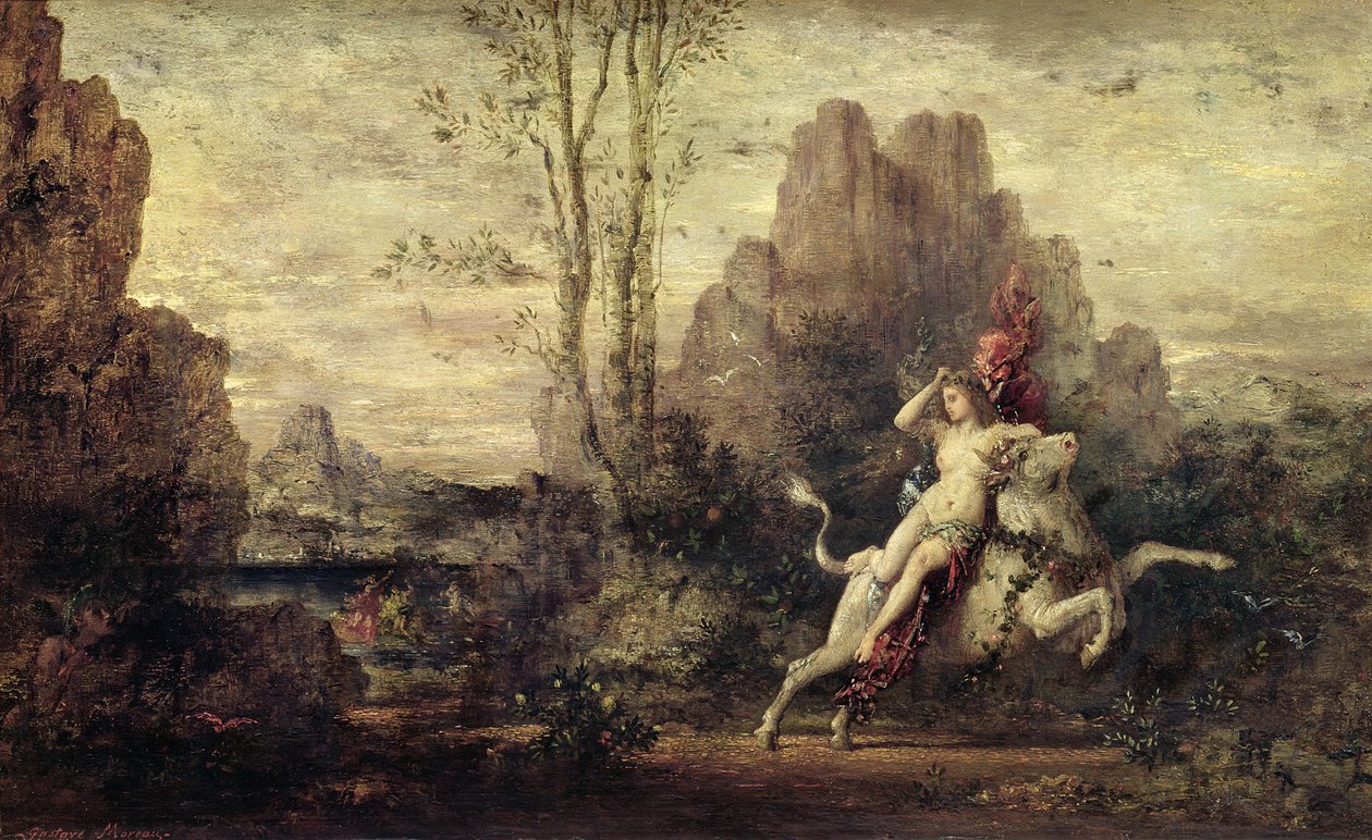 A violação de Europa, c.1869 de Gustave Moreau