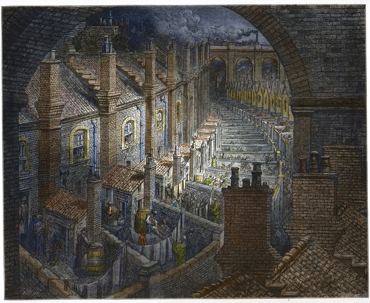 Over London By Rail de Londres, uma peregrinação, escrita por William Blanchard Jerrold de Gustave after Dore