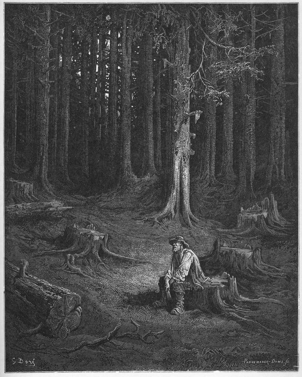 la foret et le bucheron - a floresta e o lenhador - de 