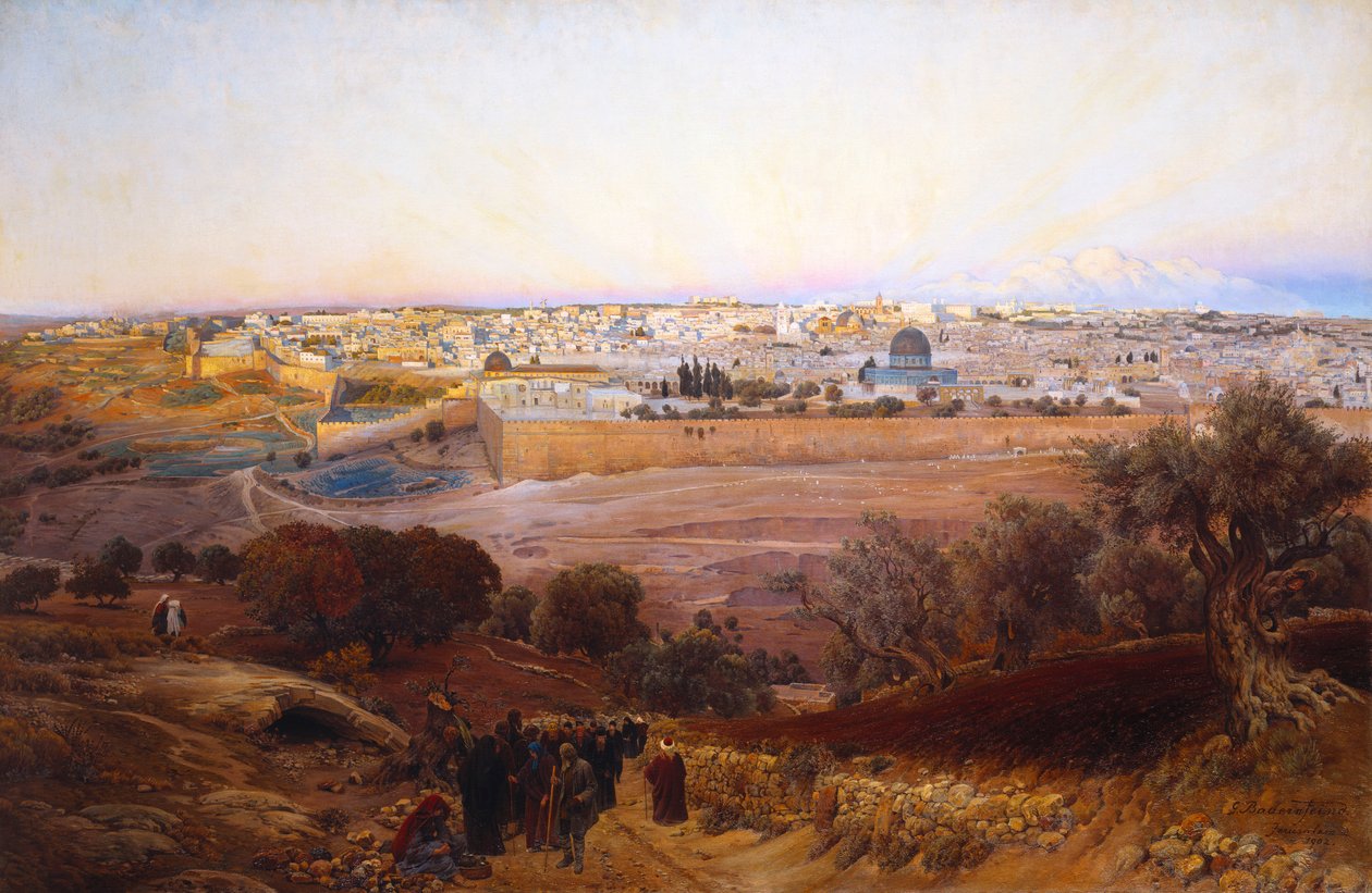 Jerusalém do Monte das Oliveiras, 1902 de Gustave Bauernfeind