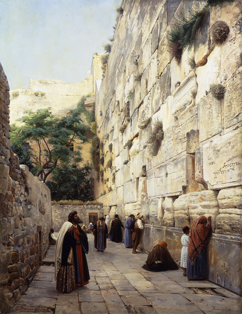 Orando no Muro das Lamentações, Jerusalém, de Gustave Bauernfeind