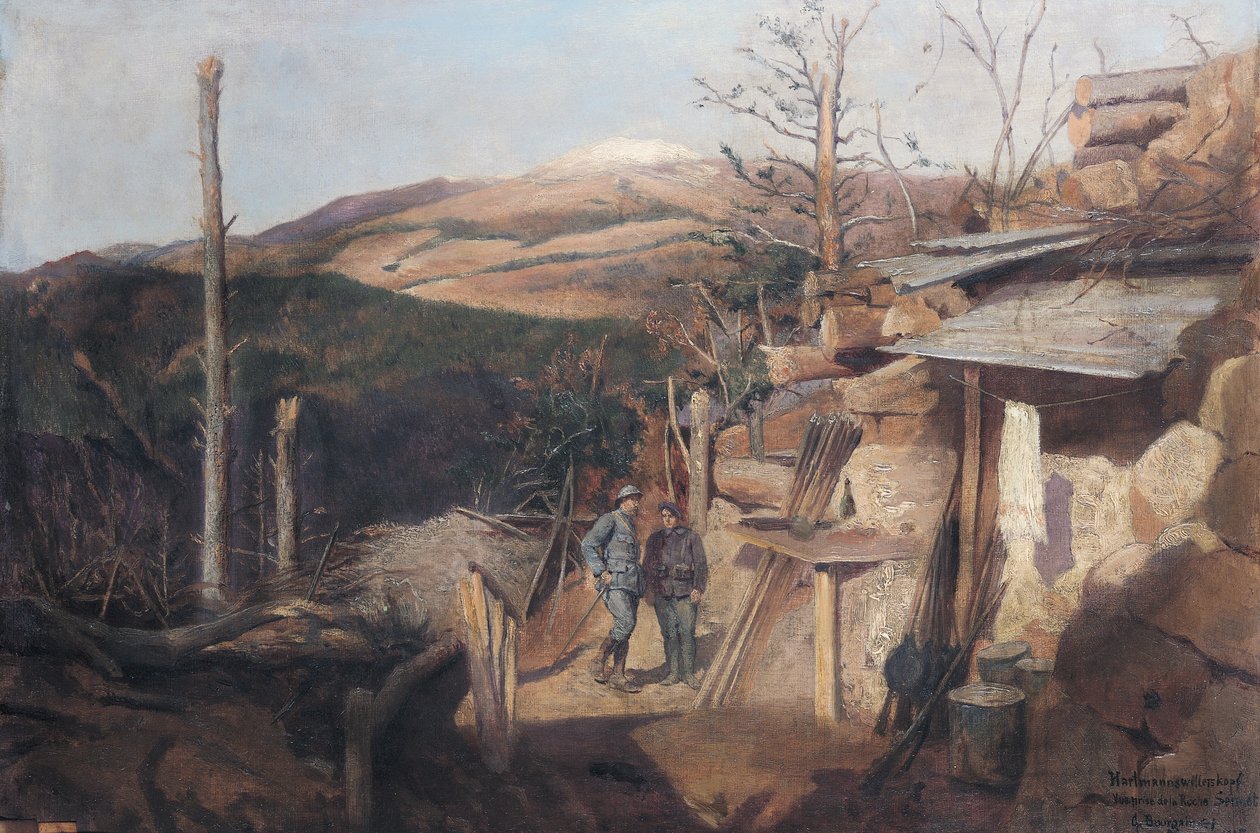 Hartmanswillerkopf, vista de Roche-Sermet, 1915 de Gustave Bourgain