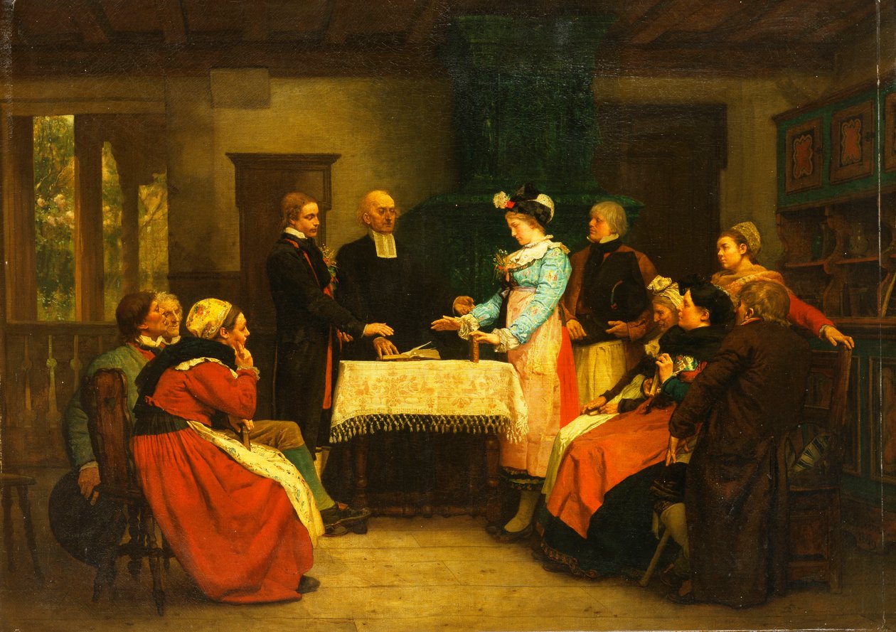 Um casamento alsaciano, 1869 de Gustave Brion