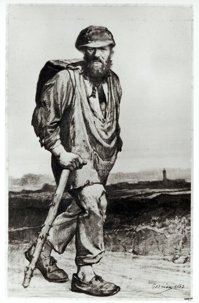 Jean Valjean, ilustração de &39;Les Miserables&39; por Victor Hugo (1802-85) 1862 de Gustave Brion