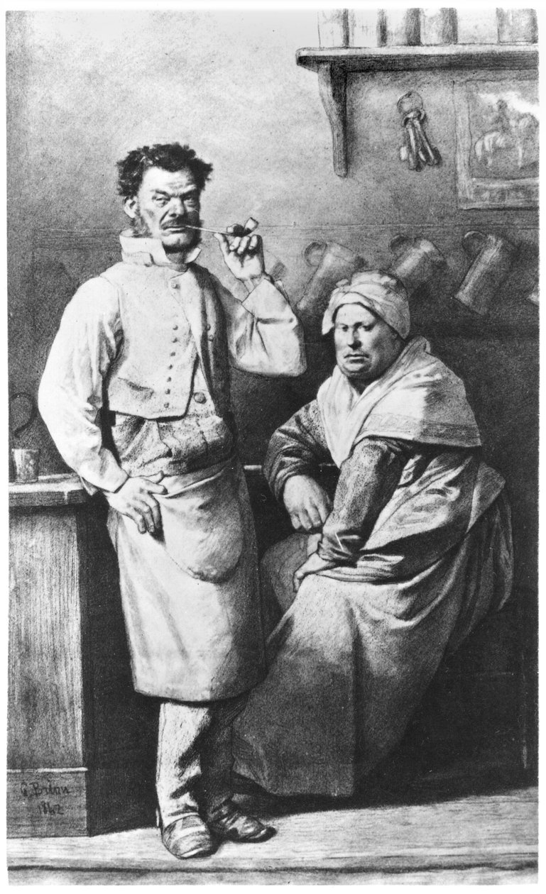 The Thenardier, ilustração de &39;Les Miserables&39; de Victor Hugo (1802-85) 1862 de Gustave Brion