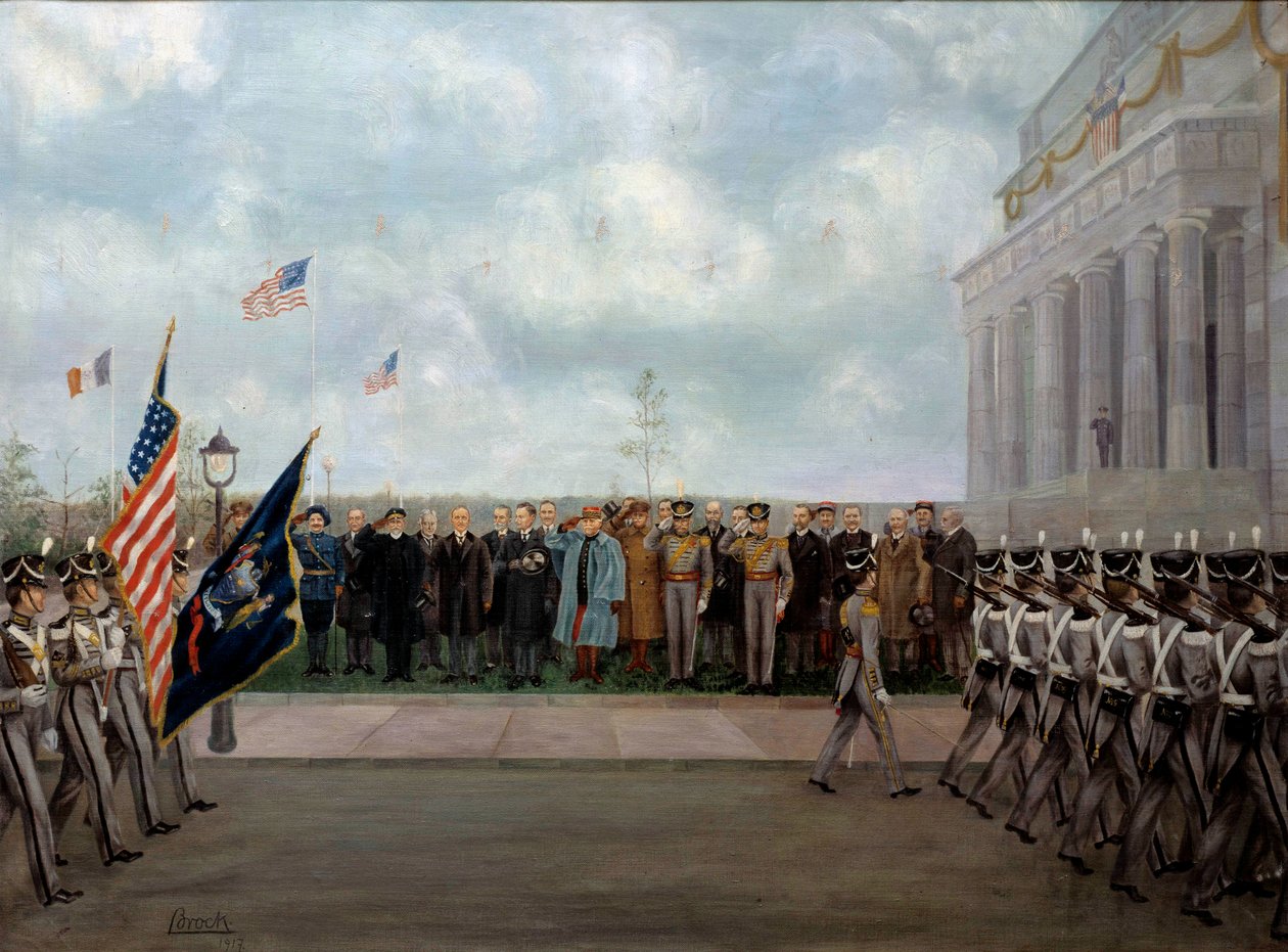 “O marechal Joffre em missão em Washington” de Gustav Brock (1881-1945). 1917 (óleo sobre tela) de Gustave Brock