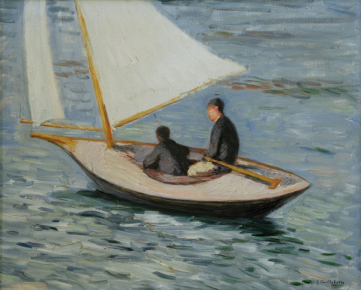 Barco à vela no Sena de Gustave Caillebotte