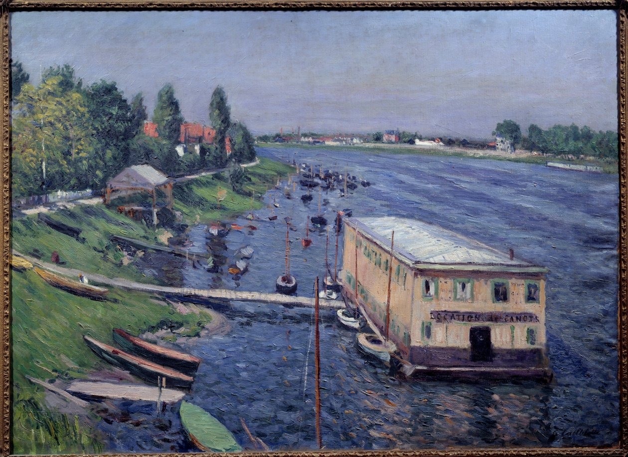 Garagem de barcos em Argenteuil. Pintura de Gustave Caillebotte (1848-1894) de Gustave Caillebotte