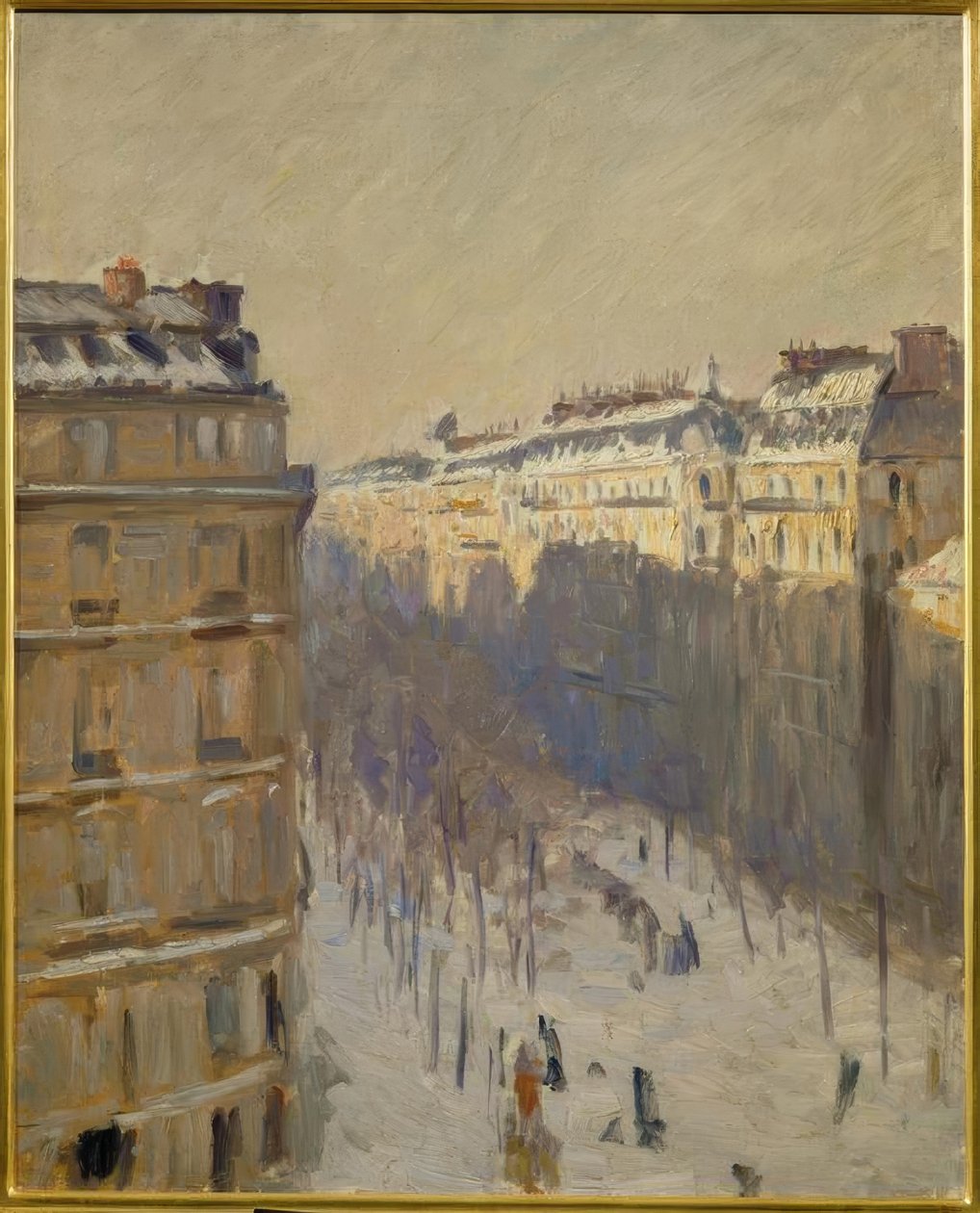 Boulevard Haussmann, efeito de neve de Gustave Caillebotte