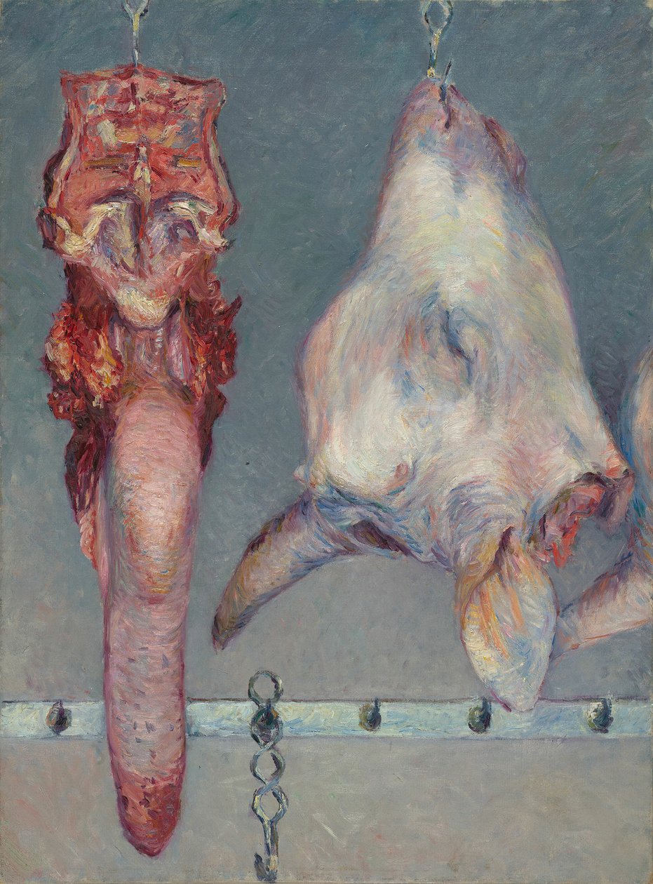 Cabeça de bezerro e língua de boi, c. 1882. de Gustave Caillebotte