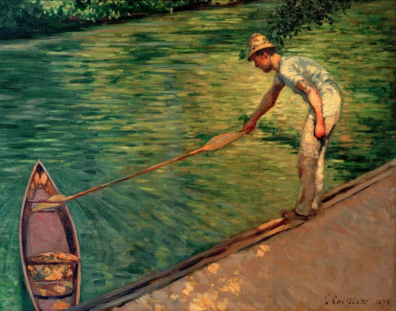 Passeios de barco trazendo de volta seu poleiro de Gustave Caillebotte