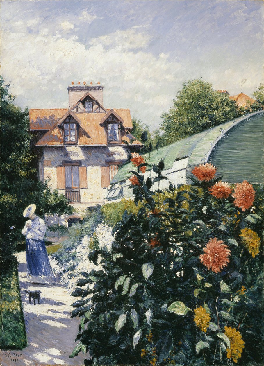 Dahlias, Garden at Petit Gennevilliers - Gustave Caillebotte (1848-1894). Óleo sobre tela de Gustave Caillebotte