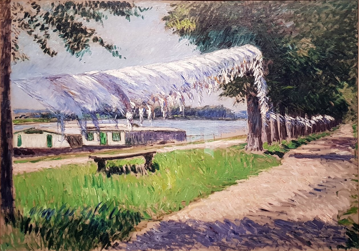Secar a roupa nas margens do Sena de Gustave Caillebotte