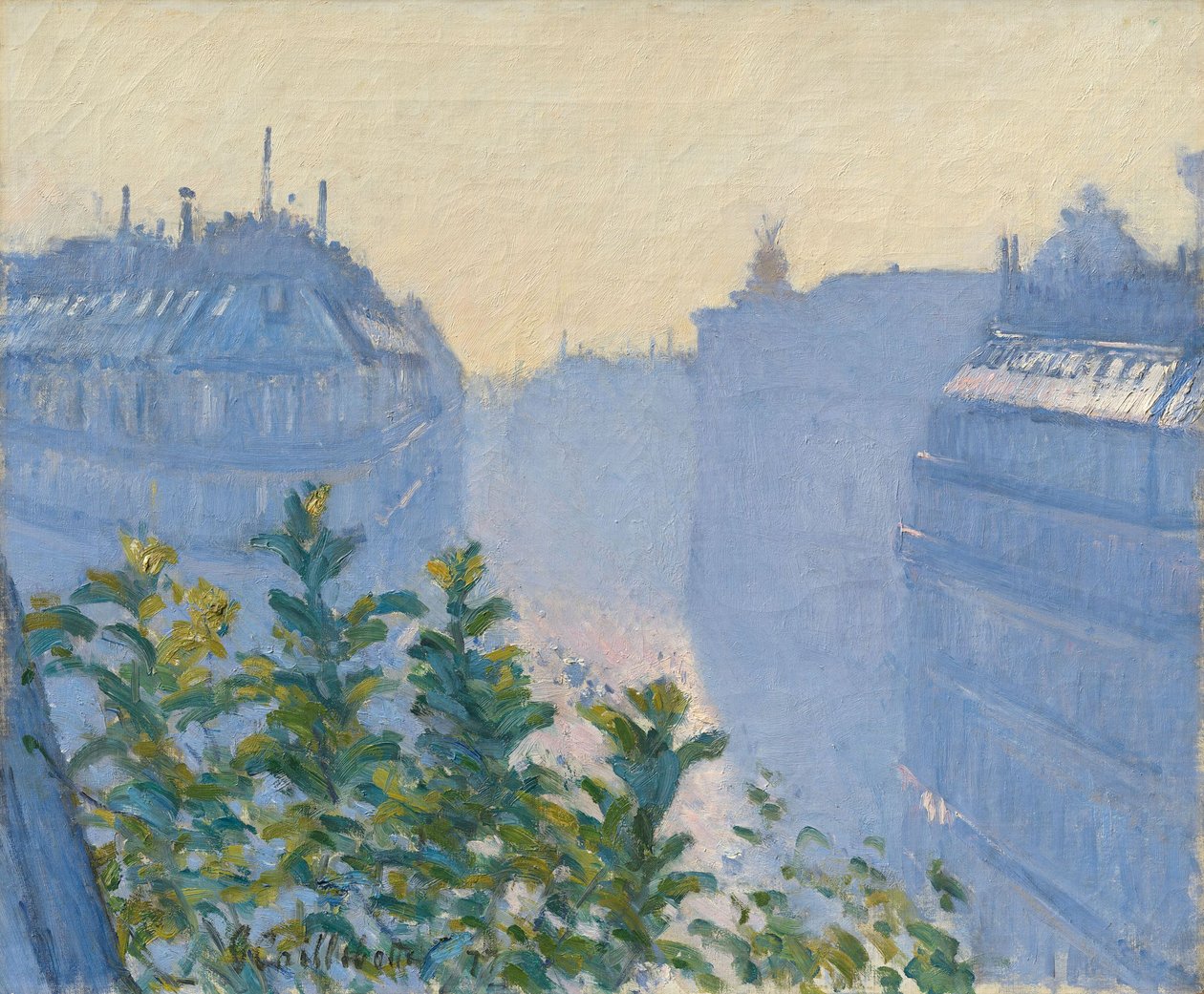 Alemão:  Rue Halévy, Blick von einem Balkon Rue Halévy, View from a Balcony de Gustave Caillebotte