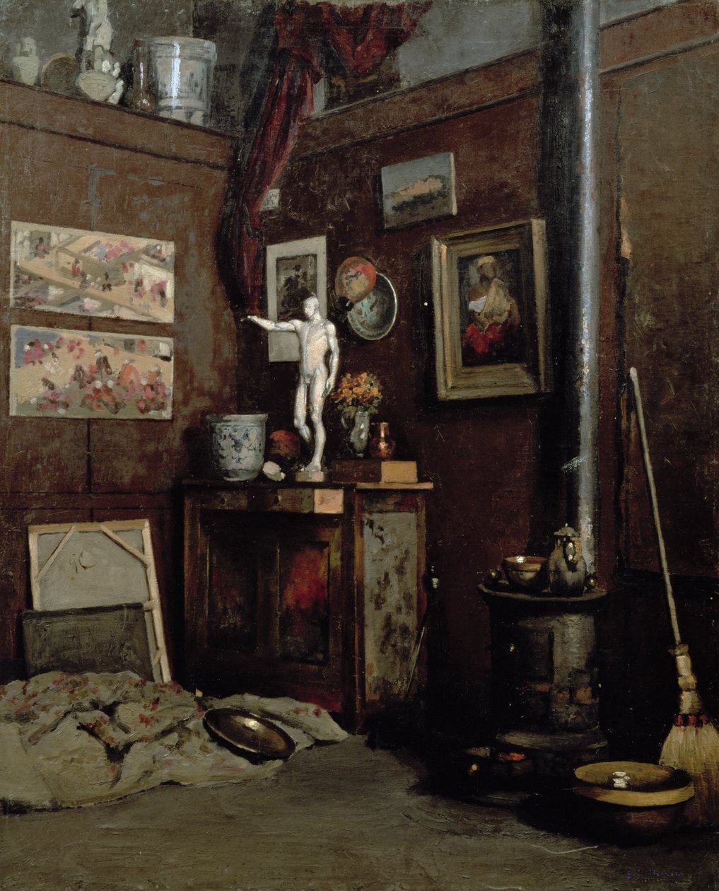 Interior of a Studio, c.1872-74 (óleo sobre tela) de Gustave Caillebotte