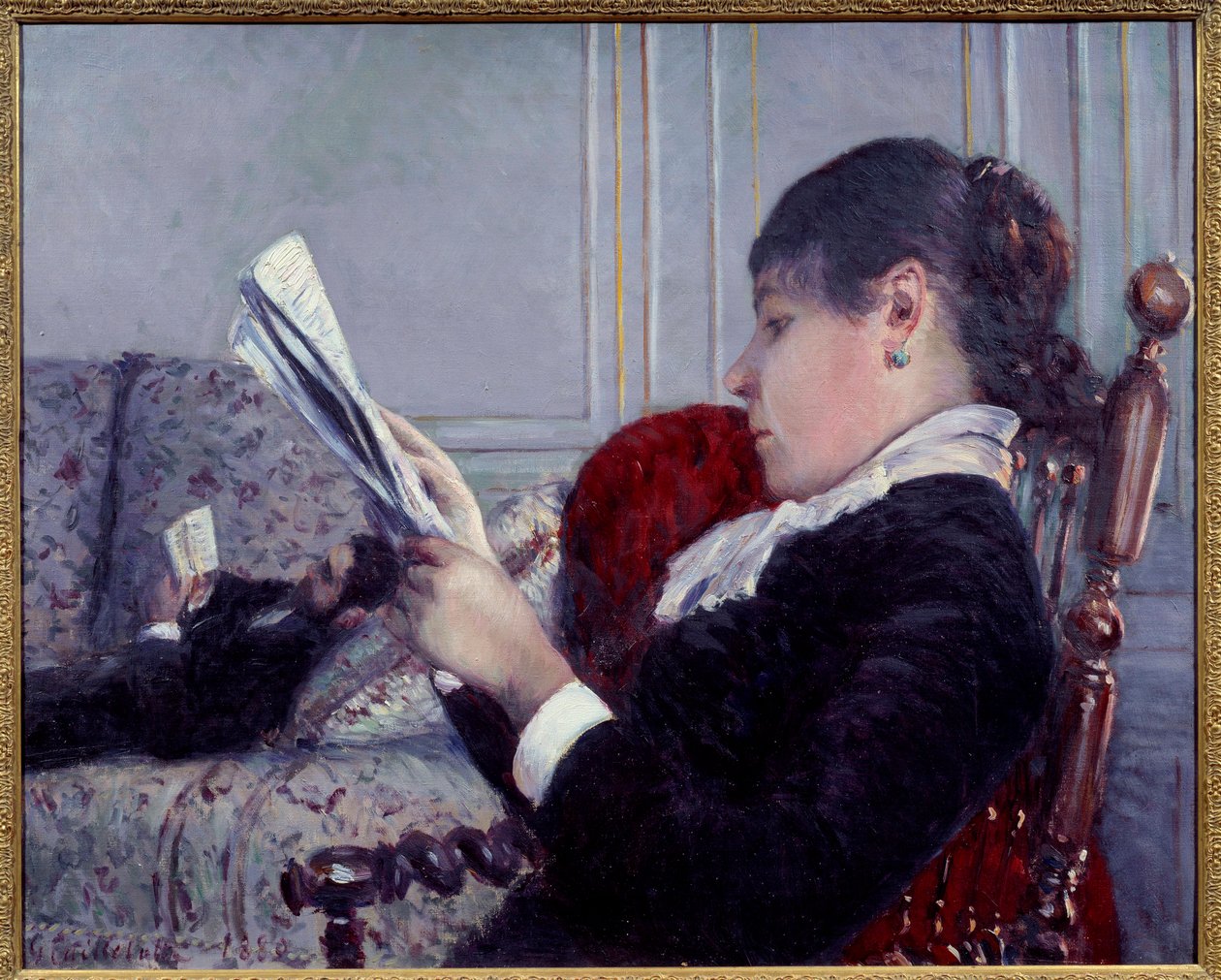 Interior, o leitor Pintura de Gustave Caillebotte (1848-1894) 1880 Sol. 0,75x0,6 m Colecção privada de Gustave Caillebotte