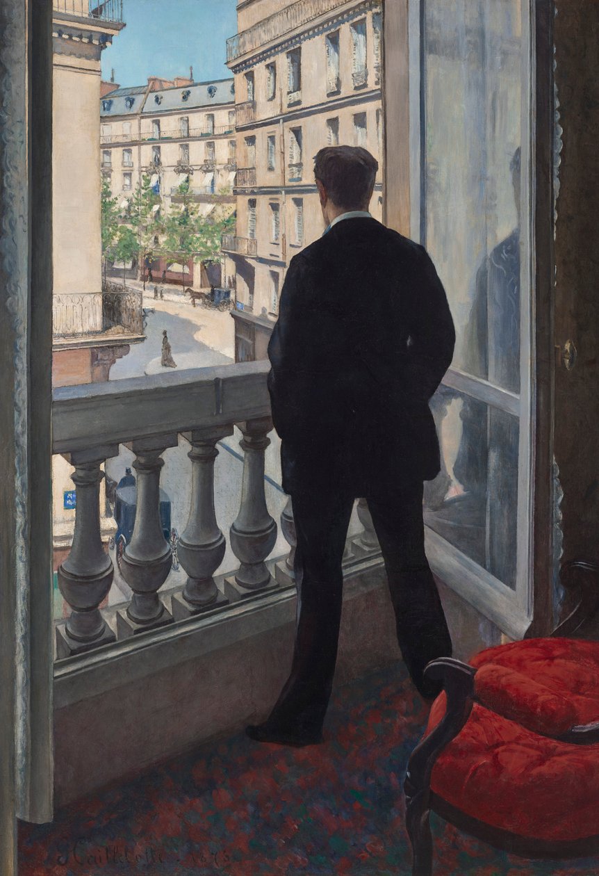 Jovem à janela de Gustave Caillebotte