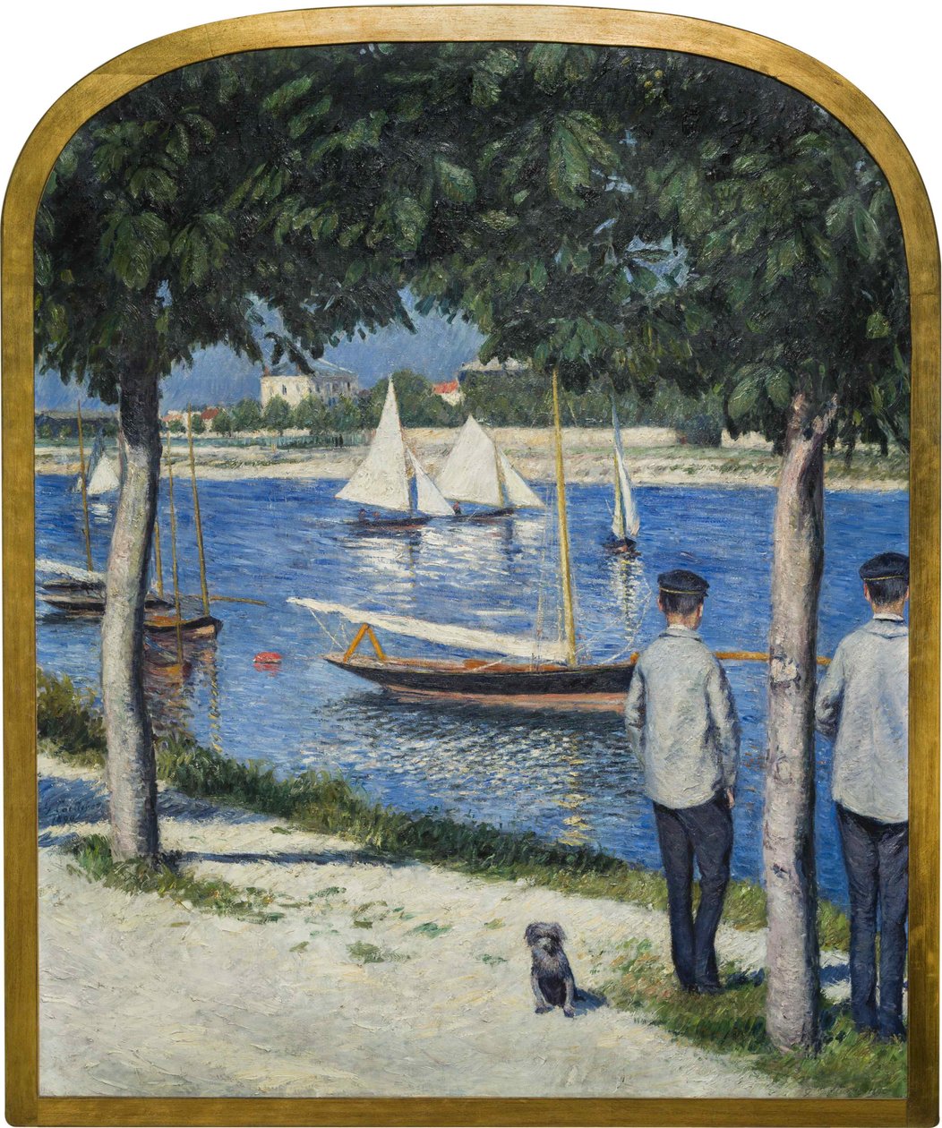 La Berge du Petit Gennevilliers e o Sena, 1890. de Gustave Caillebotte