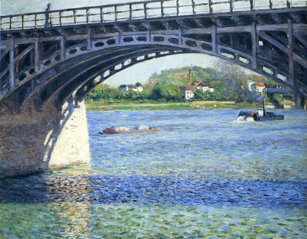 A Pont d&39;Argenteuil e o Sena, ca. 1883 de Gustave Caillebotte