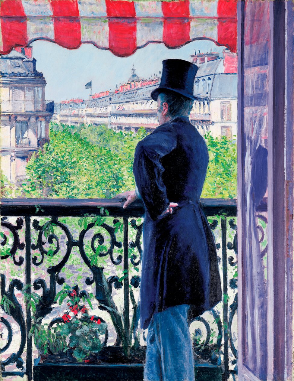 Homem na varanda, Boulevard Haussmann, 1880 de Gustave Caillebotte