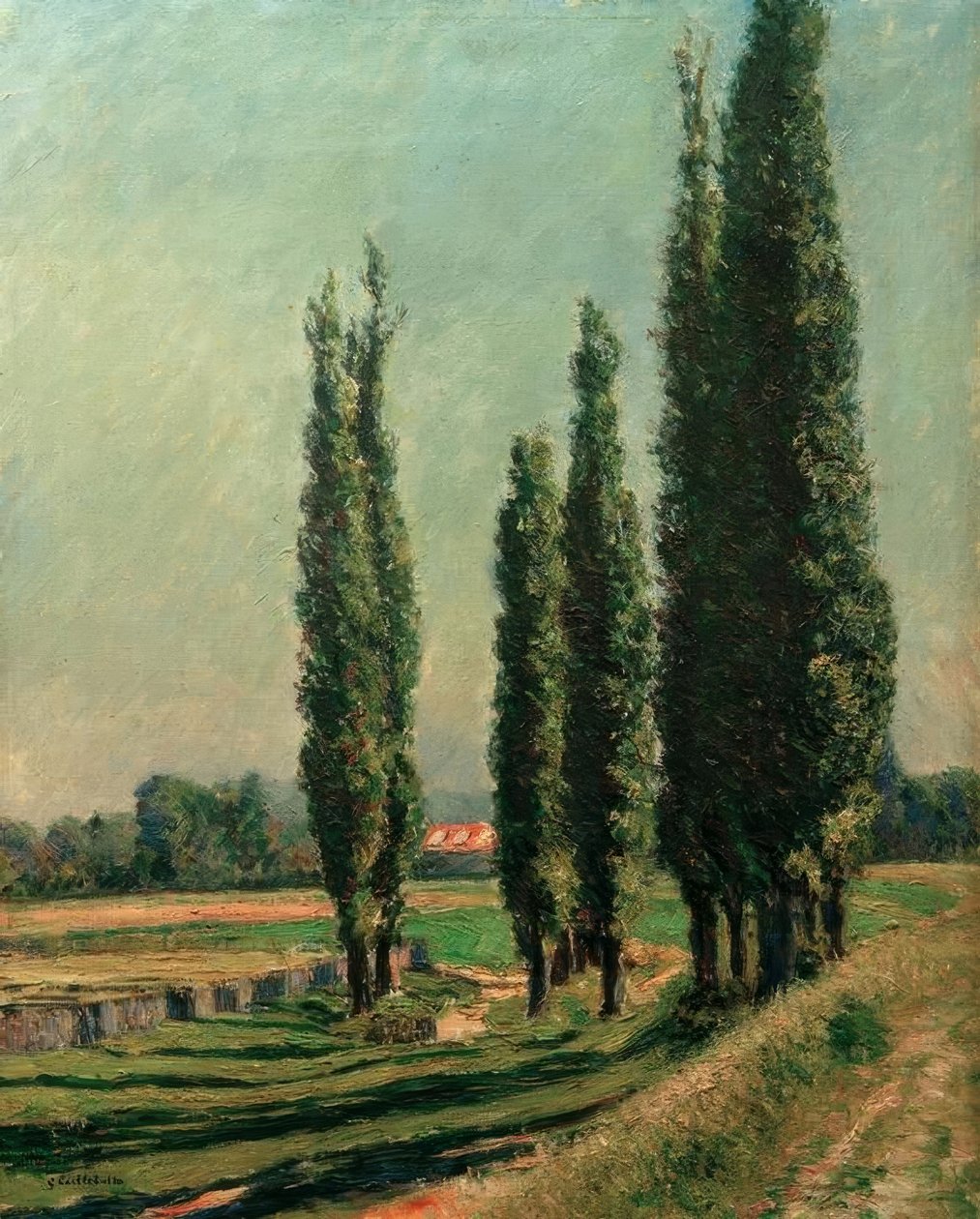 Choupos no dique de Argenteuil, Petit Gennevilliers de Gustave Caillebotte