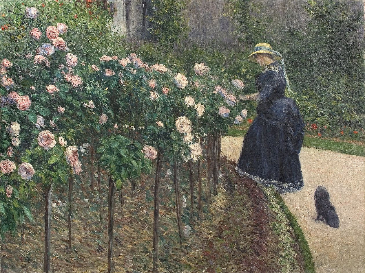 Roses, Garden at Petit Gennevilliers - Gustave Caillebotte (1848-1894). Óleo sobre tela de Gustave Caillebotte