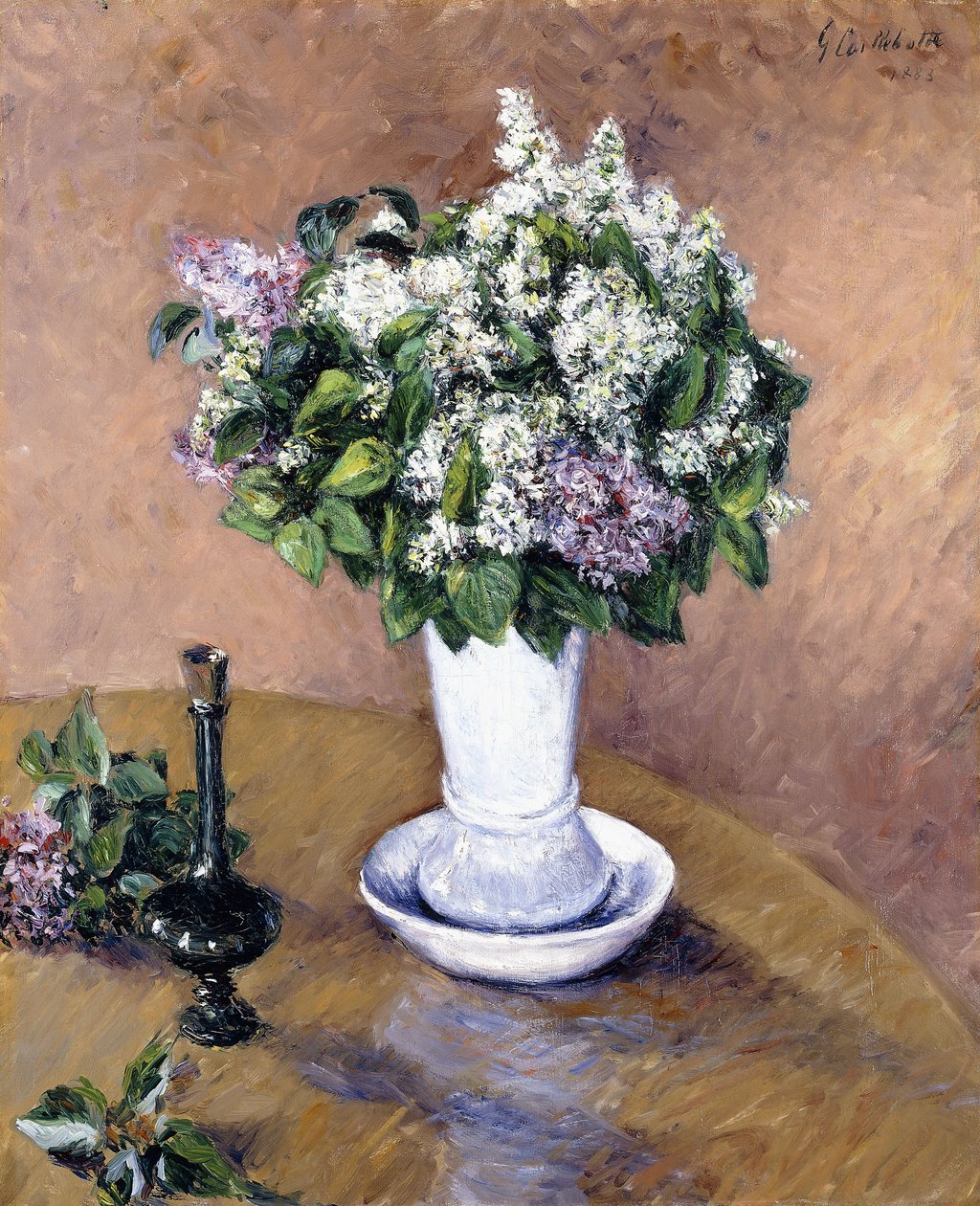 Ainda vida com um vaso de lilás, 1883 de Gustave Caillebotte