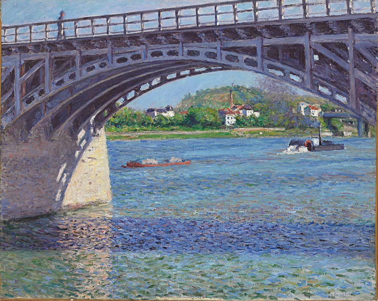 A ponte em Argenteuil e no Sena, c.1883 (óleo sobre tela) de Gustave Caillebotte