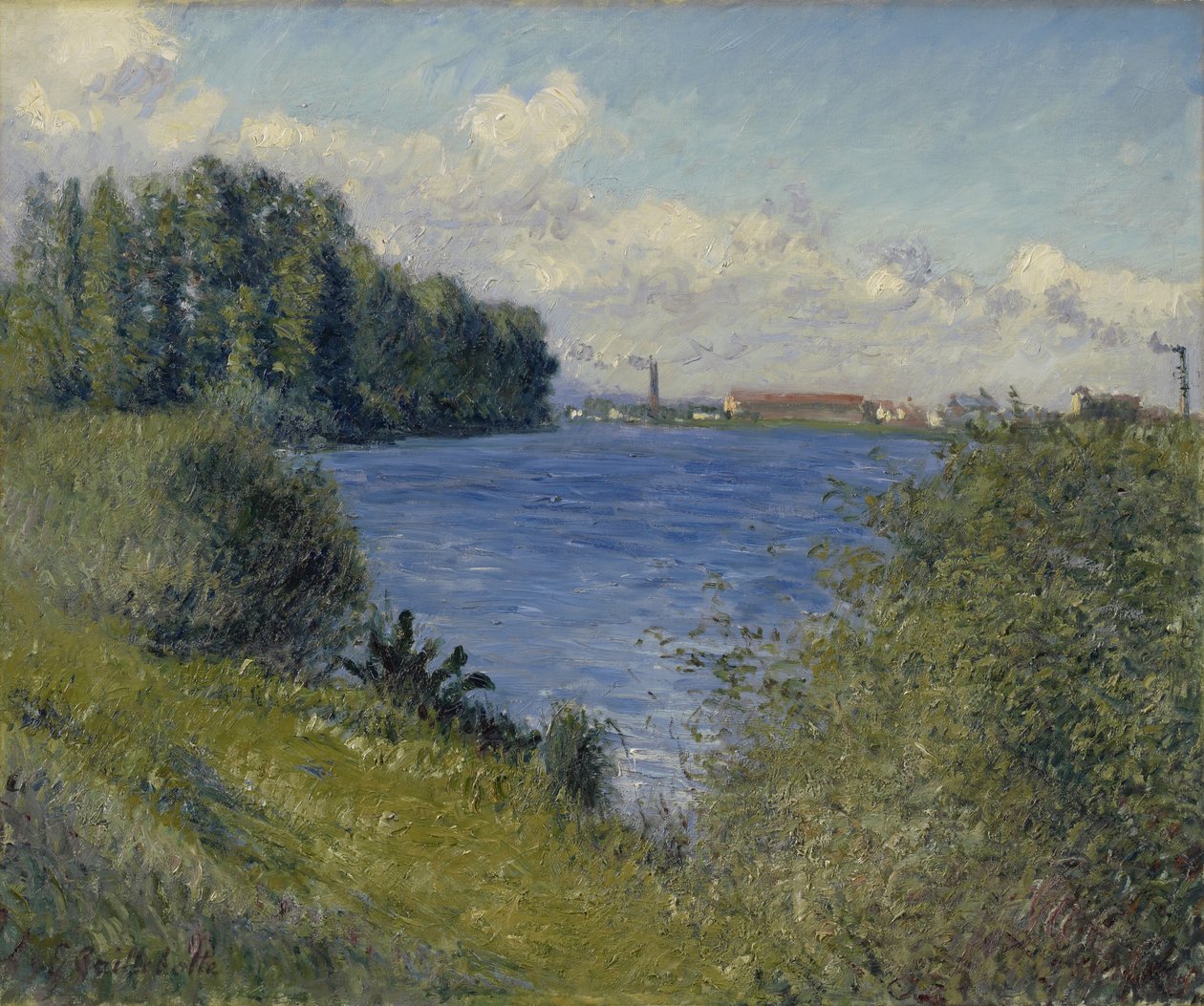 O Sena em Argenteuil, c.1892 (óleo sobre tela) de Gustave Caillebotte