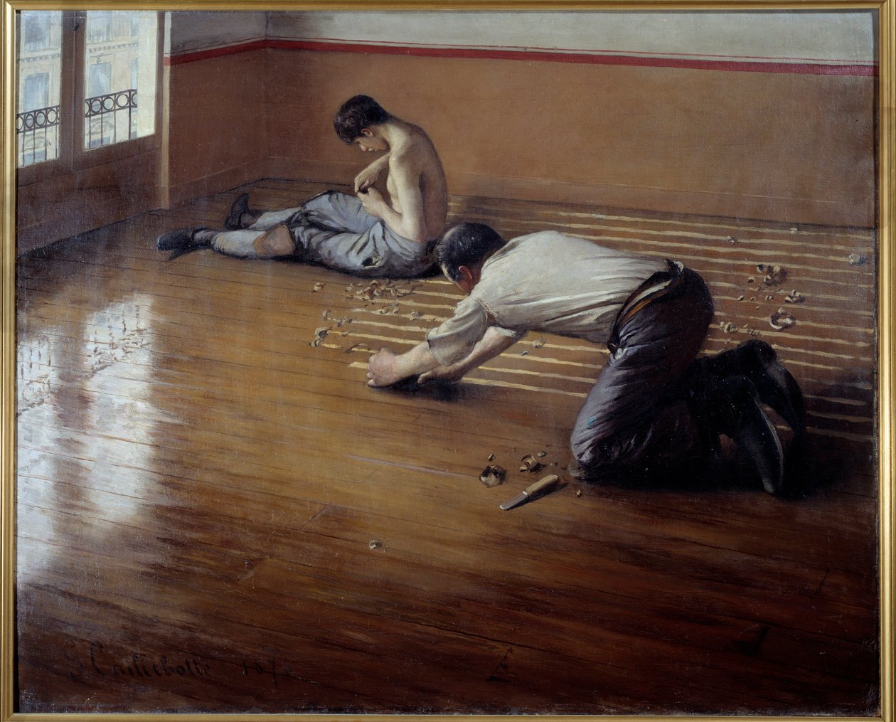 As plantas de piso. Quadro de Gustave Caillebotte de Gustave Caillebotte
