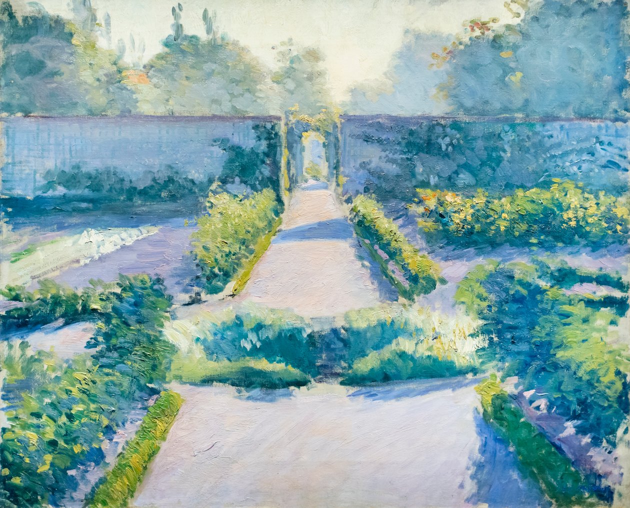 A horta familiar, Yerres, c. 1875-1877 (óleo sobre tela) de Gustave Caillebotte