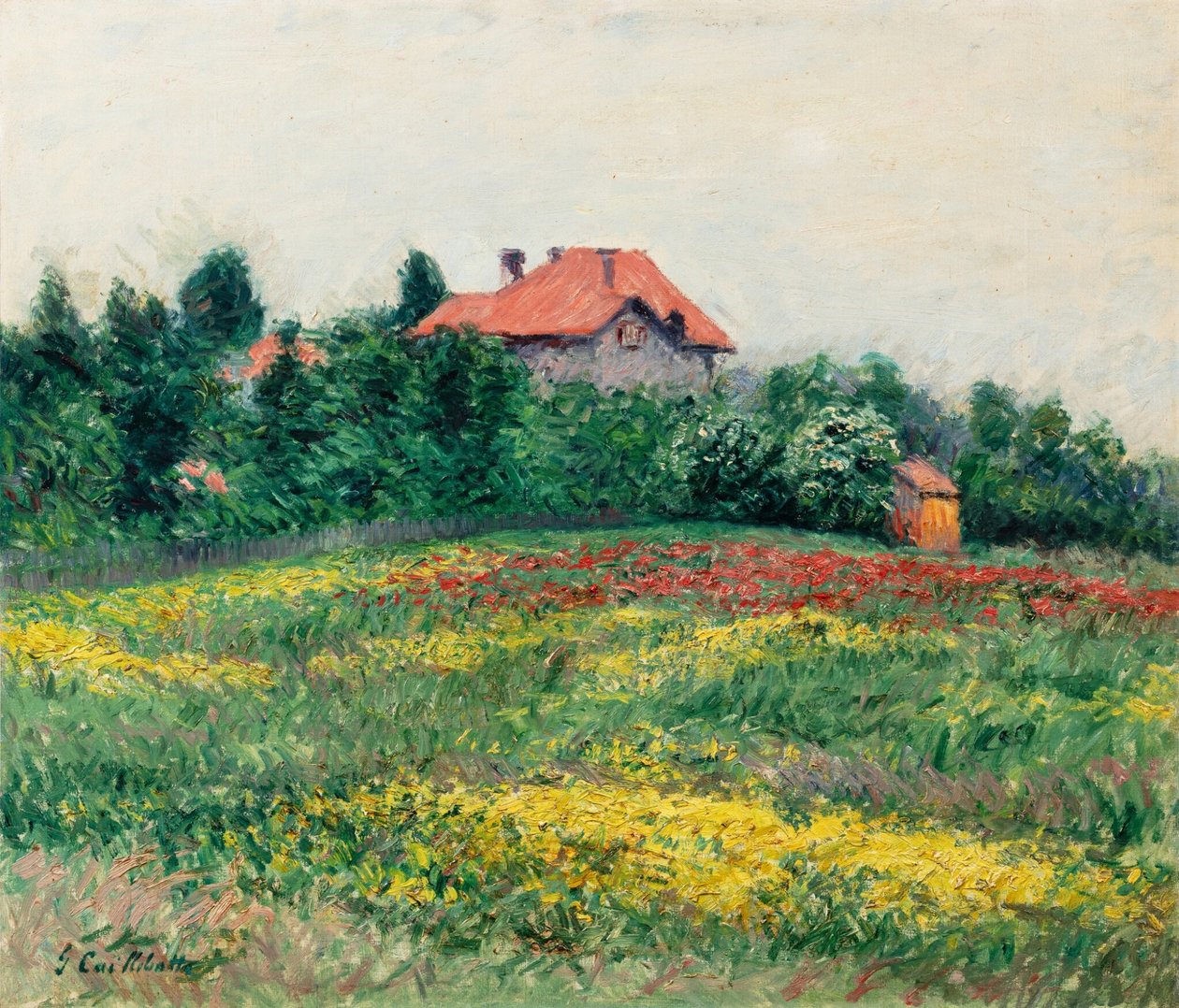 Jardim selvagem no Le Petit Gennevilliers de Gustave Caillebotte